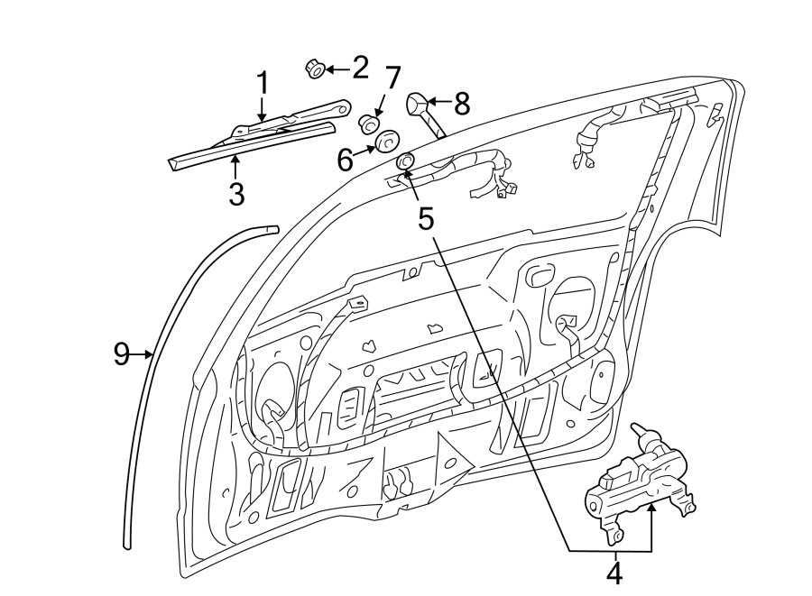 Diagram LIFT GATE. WIPER & WASHER COMPONENTS. for your 2005 Chevrolet Silverado 2500 HD WT Extended Cab Pickup Fleetside  