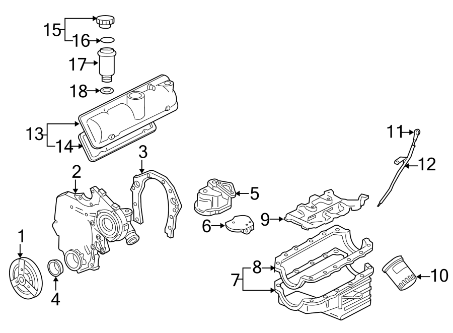 Diagram ENGINE / TRANSAXLE. ENGINE PARTS. for your 2005 Chevrolet Avalanche 1500 Base Crew Cab Pickup Fleetside  