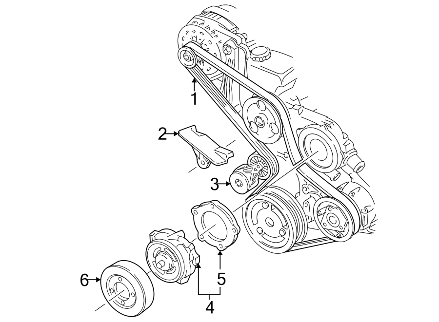 Diagram BELTS & PULLEYS. WATER PUMP. for your 2015 GMC Sierra 2500 HD 6.6L Duramax V8 DIESEL A/T 4WD SLE Extended Cab Pickup Fleetside 