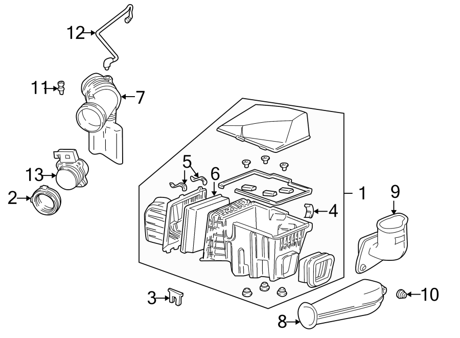 Diagram ENGINE / TRANSAXLE. AIR INTAKE. for your 2022 Chevrolet Spark   