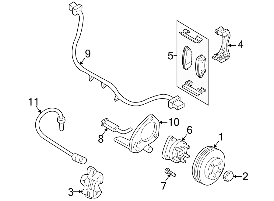 Diagram Front suspension. Brake components. for your 2015 GMC Sierra 2500 HD 6.6L Duramax V8 DIESEL A/T 4WD SLE Extended Cab Pickup Fleetside 