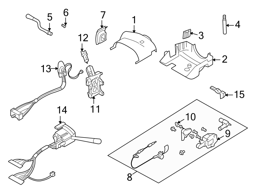 Diagram STEERING COLUMN. SHROUD. SWITCHES & LEVERS. for your 2005 Chevrolet Silverado 1500 Z71 Off-Road Standard Cab Pickup Fleetside  