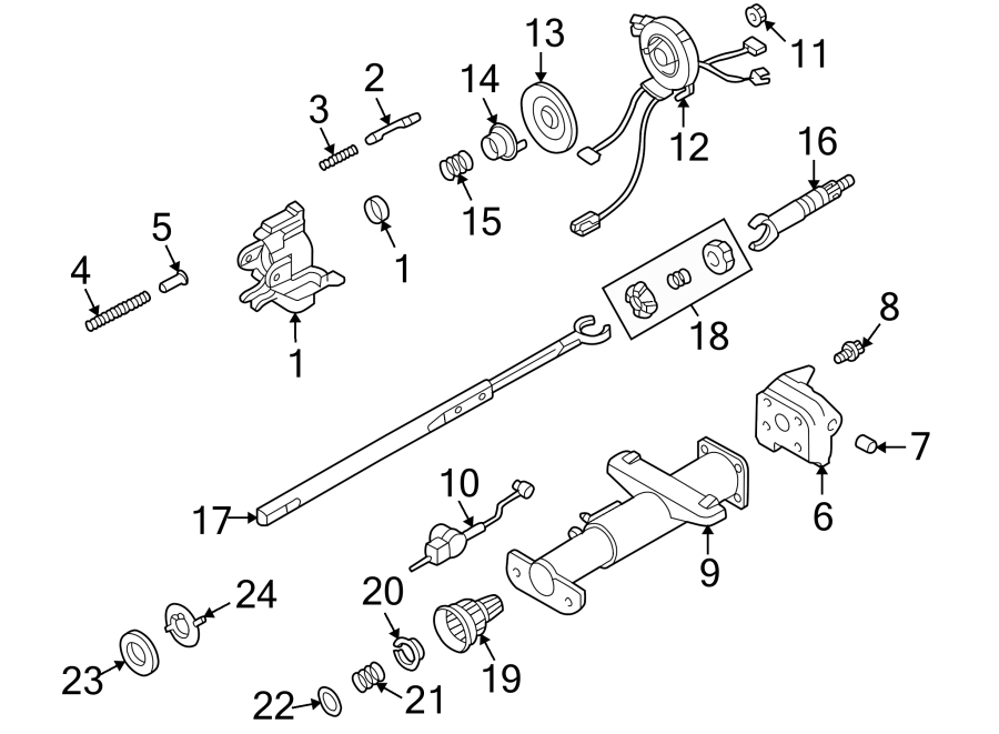 Diagram STEERING COLUMN. HOUSING & COMPONENTS. SHAFT & INTERNAL COMPONENTS. for your 2005 Chevrolet Blazer Xtreme Sport Utility  