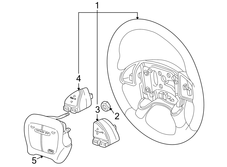 Diagram STEERING WHEEL & TRIM. for your 1999 Chevrolet Silverado   