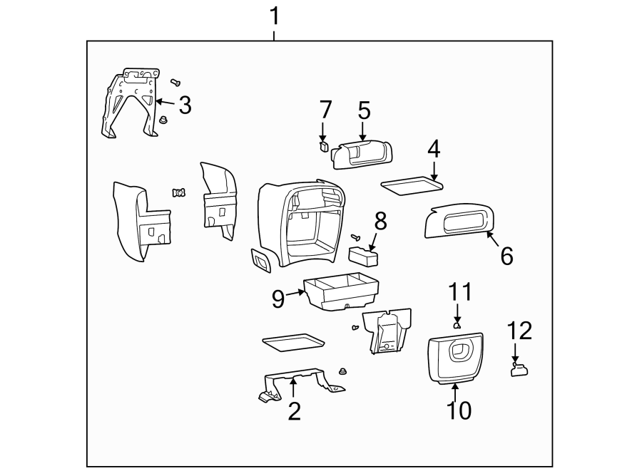 Diagram Center console. for your 2005 Chevrolet Express 1500   