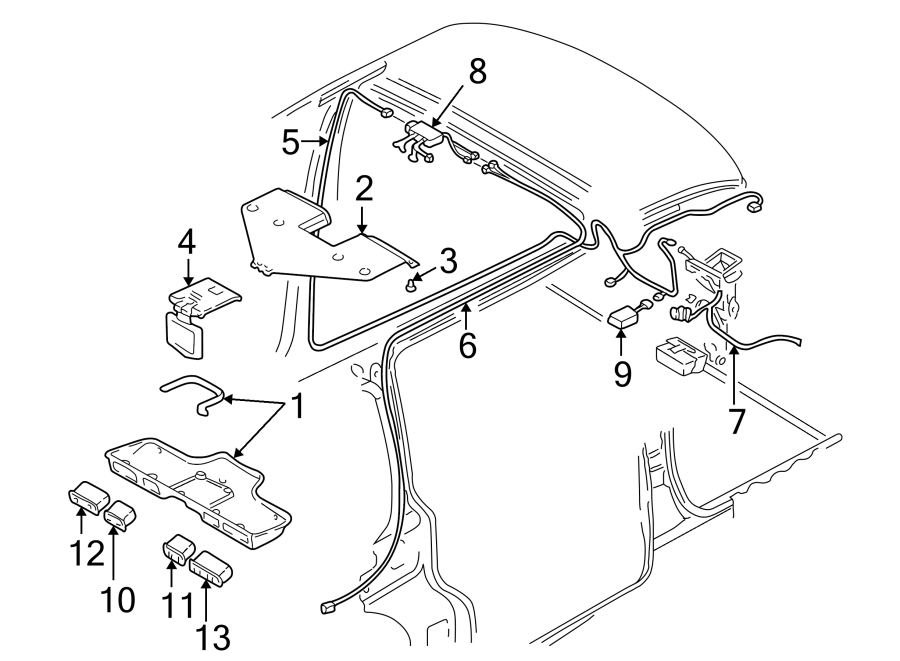 Diagram OVERHEAD CONSOLE. for your 2014 Buick Enclave    