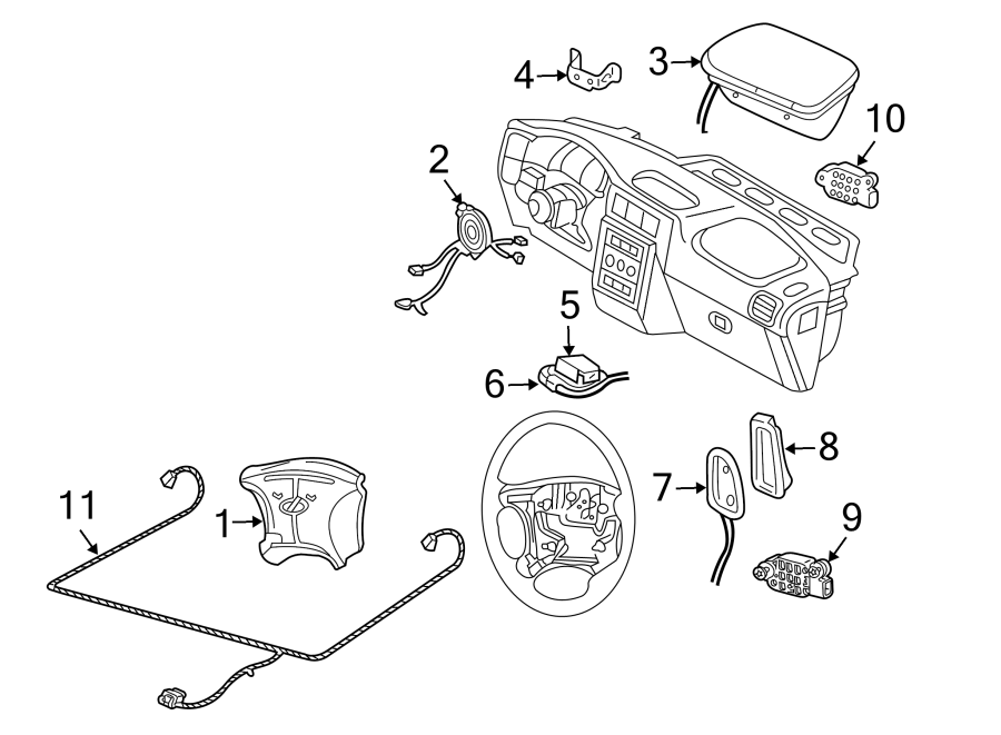 4RESTRAINT SYSTEMS. AIR BAG COMPONENTS.https://images.simplepart.com/images/parts/motor/fullsize/FN97255.png