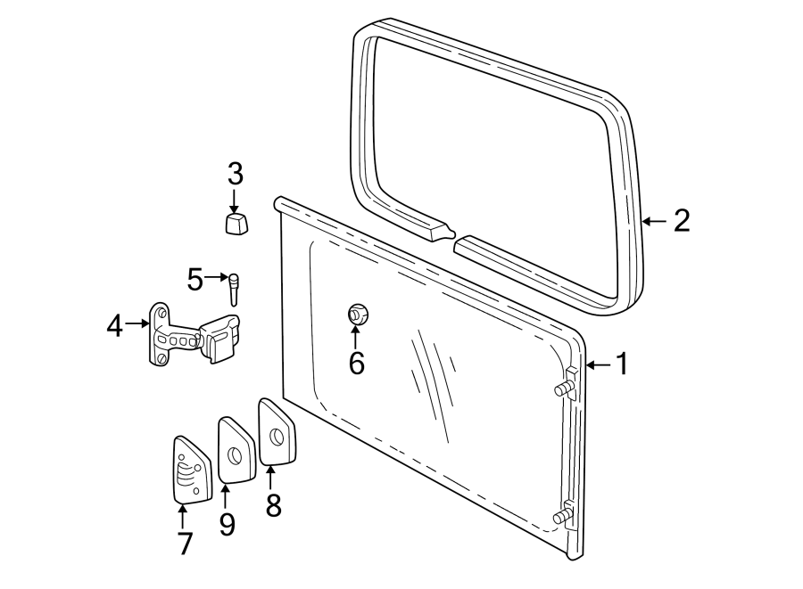 Diagram SIDE LOADING DOOR. GLASS & HARDWARE. for your 2016 Chevrolet Spark   