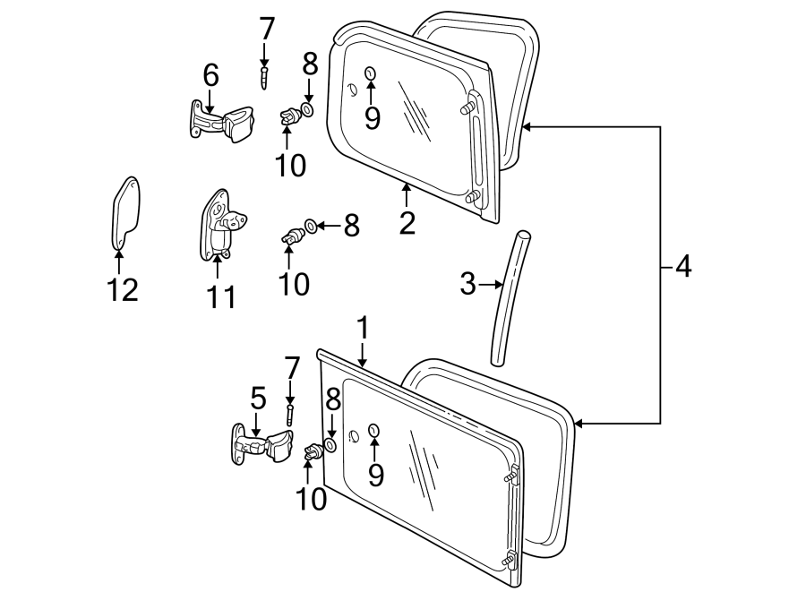 Diagram SIDE PANEL. GLASS. for your 2022 Chevrolet Camaro 6.2L V8 A/T SS Coupe 