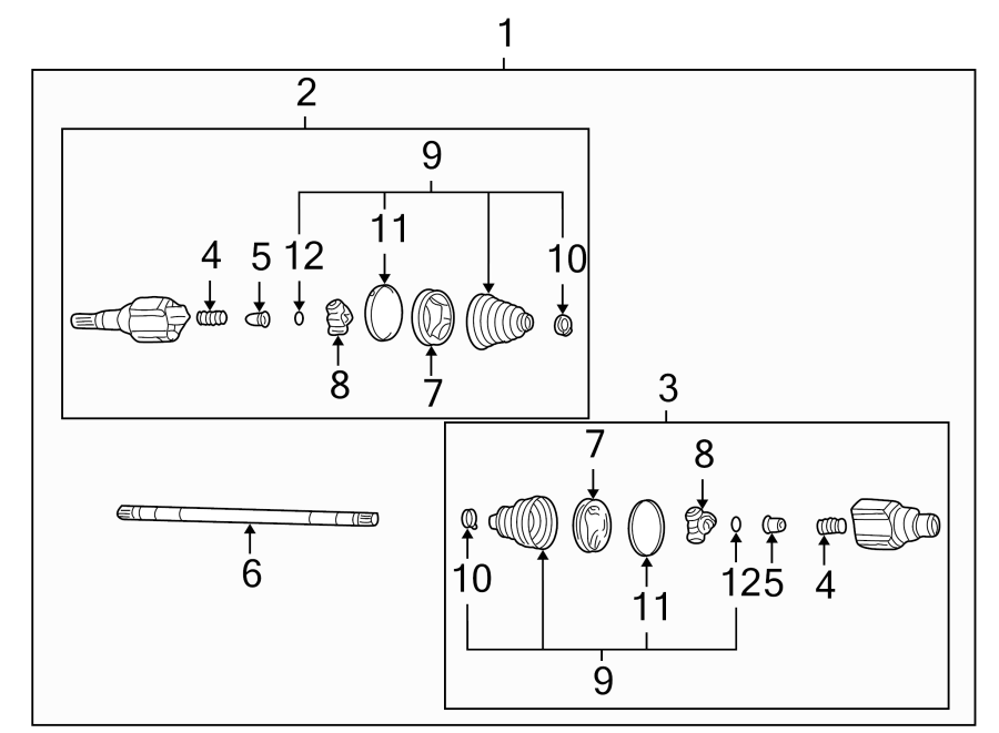 Diagram REAR SUSPENSION. DRIVE AXLES. for your 2012 GMC Sierra 2500 HD 6.0L Vortec V8 FLEX A/T 4WD SLT Extended Cab Pickup 