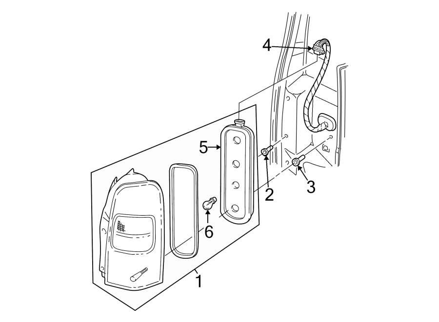 Diagram REAR LAMPS. TAIL LAMPS. for your 2003 GMC Sierra 2500 HD 8.1L Vortec V8 M/T RWD SLE Standard Cab Pickup 