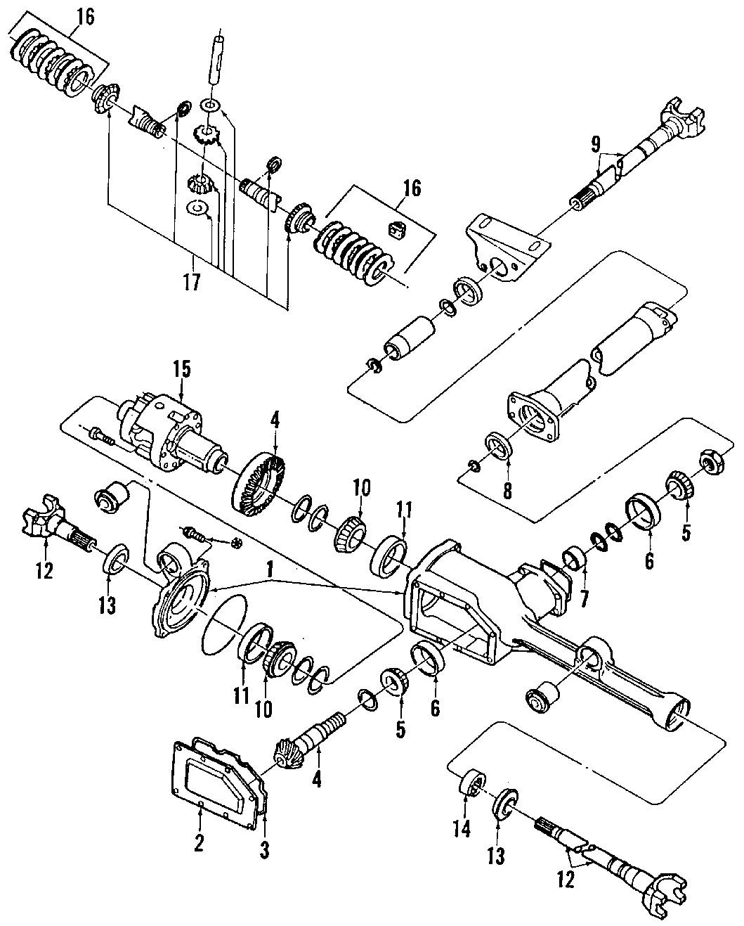 Diagram REAR AXLE. DIFFERENTIAL. PROPELLER SHAFT. for your Ford Explorer Sport Trac  