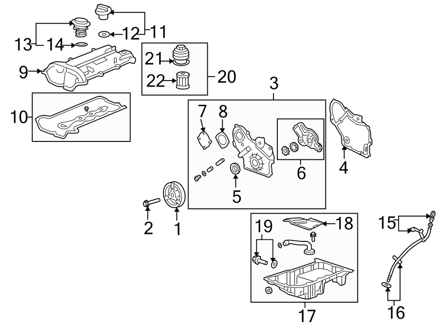 Diagram Engine / transaxle. Engine parts. for your 2005 Chevrolet Uplander    