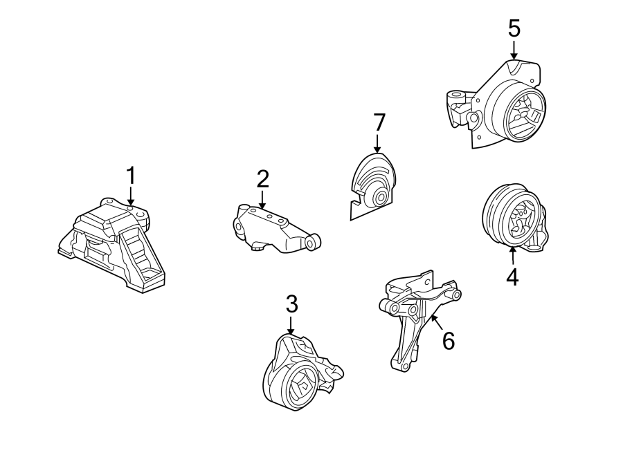 Diagram ENGINE / TRANSAXLE. ENGINE & TRANS MOUNTING. for your 2011 GMC Sierra 2500 HD 6.0L Vortec V8 FLEX A/T 4WD SLT Crew Cab Pickup 