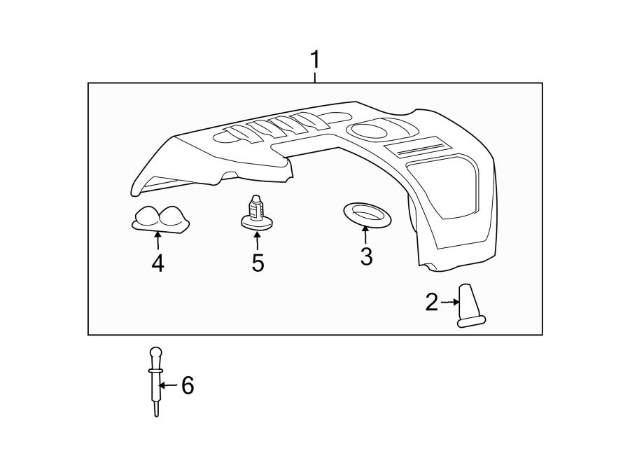 Diagram ENGINE / TRANSAXLE. ENGINE APPEARANCE COVER. for your 2012 GMC Sierra 2500 HD 6.0L Vortec V8 FLEX A/T RWD SLE Extended Cab Pickup Fleetside 