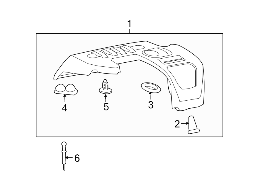 Diagram ENGINE / TRANSAXLE. ENGINE APPEARANCE COVER. for your 2020 Chevrolet Camaro 6.2L V8 M/T SS Convertible 