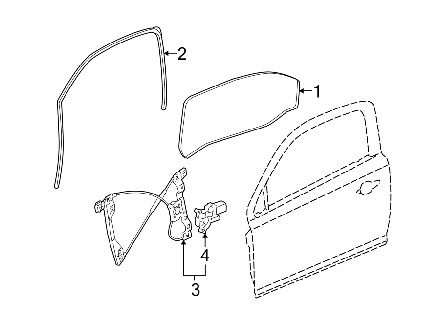 Diagram DOOR. GLASS & HARDWARE. for your 2014 Chevrolet Spark 1.2L Ecotec M/T LT Hatchback 