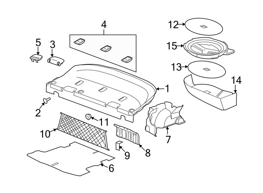 Diagram REAR BODY & FLOOR. INTERIOR TRIM. for your 2020 Chevrolet Silverado 3500 HD WT Extended Cab Pickup  