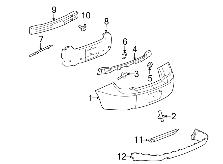 Diagram REAR BUMPER. BUMPER & COMPONENTS. for your 2005 Chevrolet Blazer   