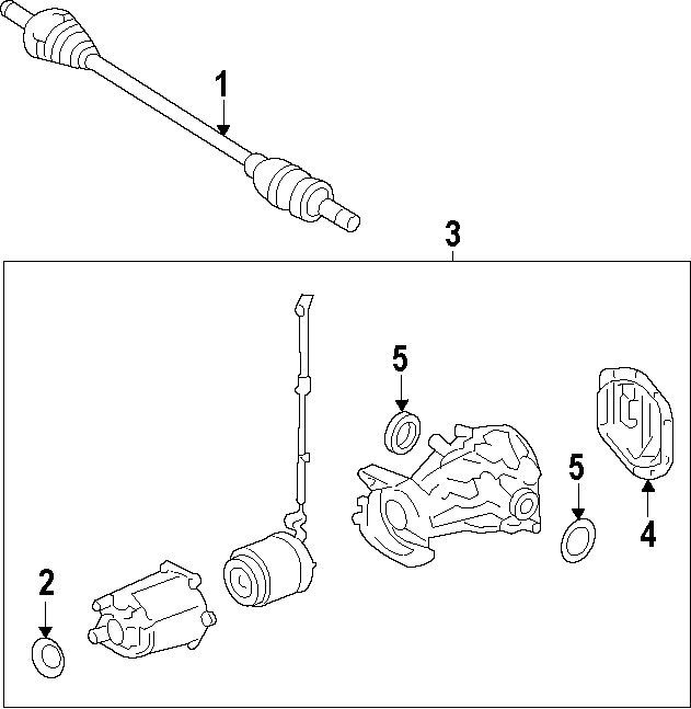 Diagram REAR AXLE. AXLE SHAFTS & JOINTS. DIFFERENTIAL. DRIVE AXLES. PROPELLER SHAFT. for your 2011 Ford Fusion S Sedan  