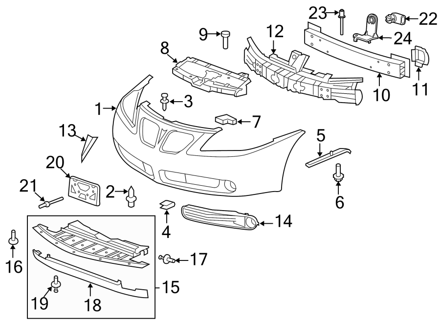 Diagram FRONT BUMPER. BUMPER & COMPONENTS. for your 2011 GMC Sierra 2500 HD 6.6L Duramax V8 DIESEL A/T 4WD SLE Standard Cab Pickup 