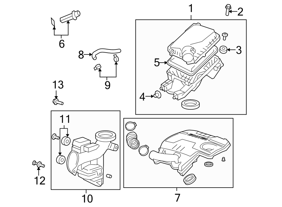 Diagram ENGINE / TRANSAXLE. AIR INTAKE. for your 2021 Chevrolet Camaro  LS Coupe 