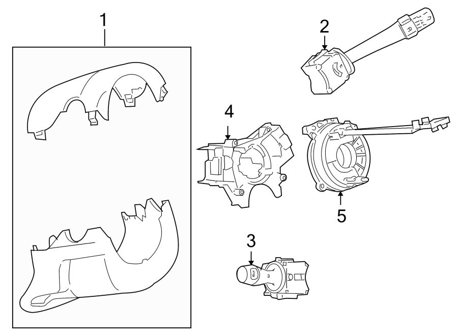 Diagram STEERING COLUMN. SHROUD. SWITCHES & LEVERS. for your 2005 Chevrolet Blazer Base Sport Utility 4.3L Vortec V6 A/T RWD 