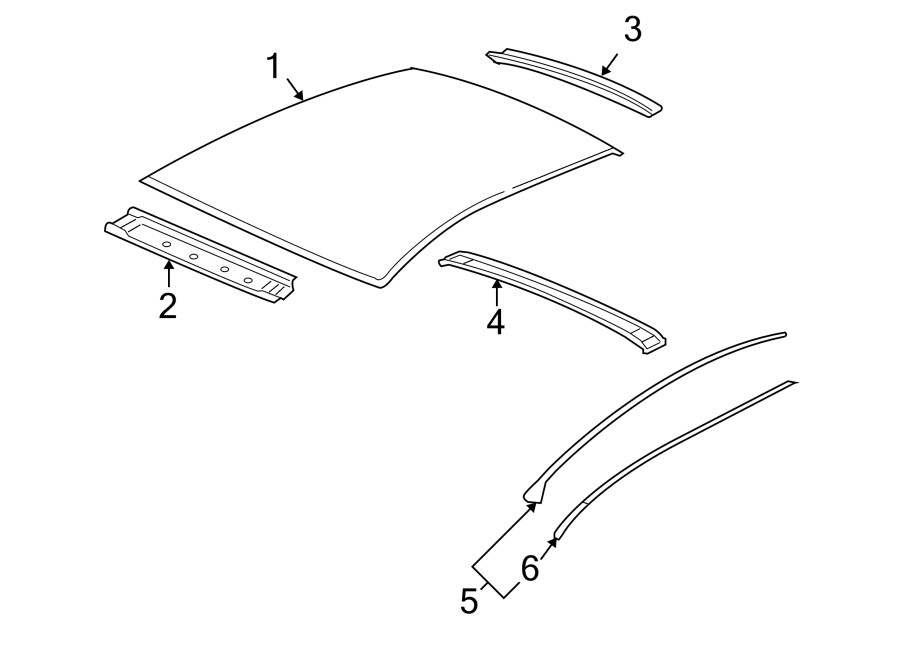 Diagram EXTERIOR TRIM. ROOF & COMPONENTS. for your Pontiac G6  