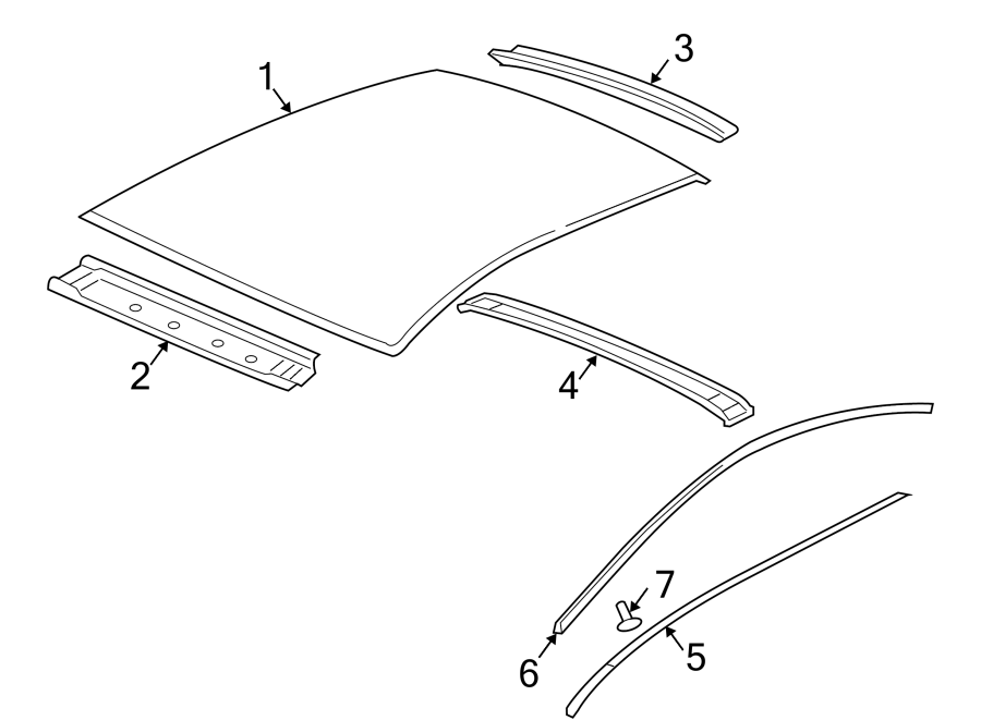 Diagram Exterior trim. Roof & components. for your 2021 Chevrolet Camaro  LT1 Coupe 