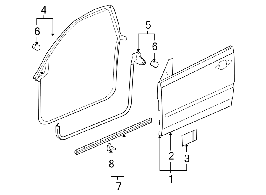 Diagram Door & components. for your 2009 Pontiac G6 GT Coupe  