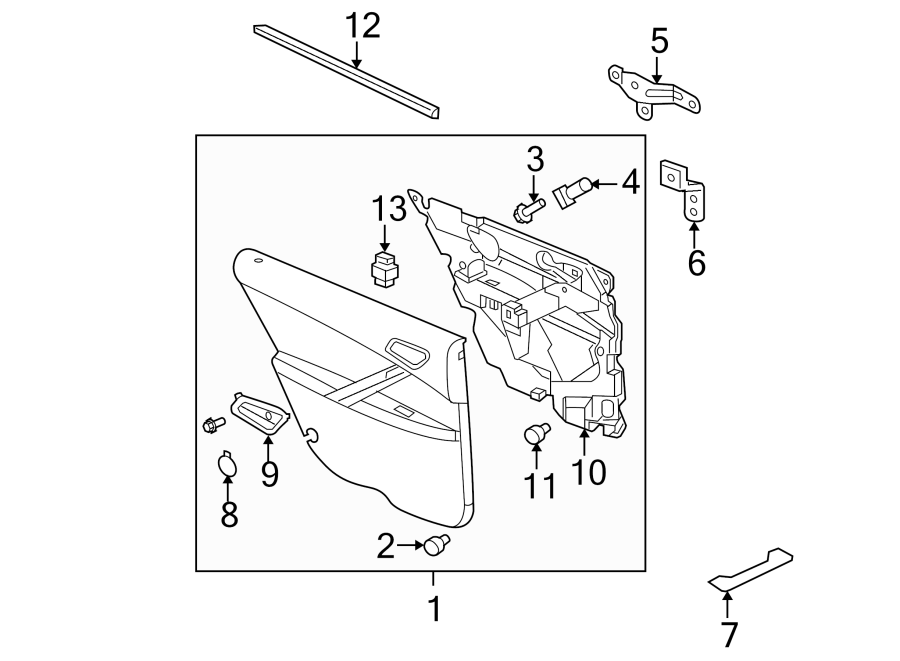 Diagram REAR DOOR. INTERIOR TRIM. for your 2017 Chevrolet Spark   