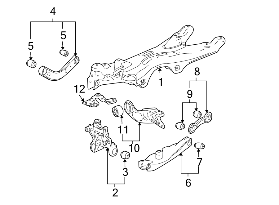 Diagram REAR SUSPENSION. SUSPENSION COMPONENTS. for your 2011 GMC Sierra 2500 HD 6.0L Vortec V8 FLEX A/T RWD WT Standard Cab Pickup Fleetside 