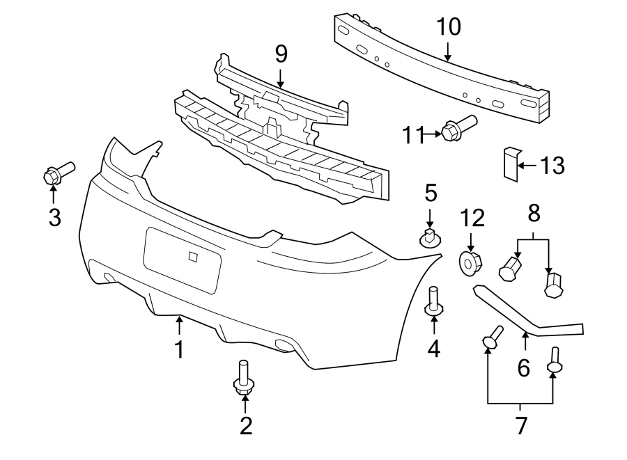 Diagram REAR BUMPER. BUMPER & COMPONENTS. for your 2003 GMC Sierra 2500 HD 8.1L Vortec V8 A/T 4WD SLT Extended Cab Pickup 