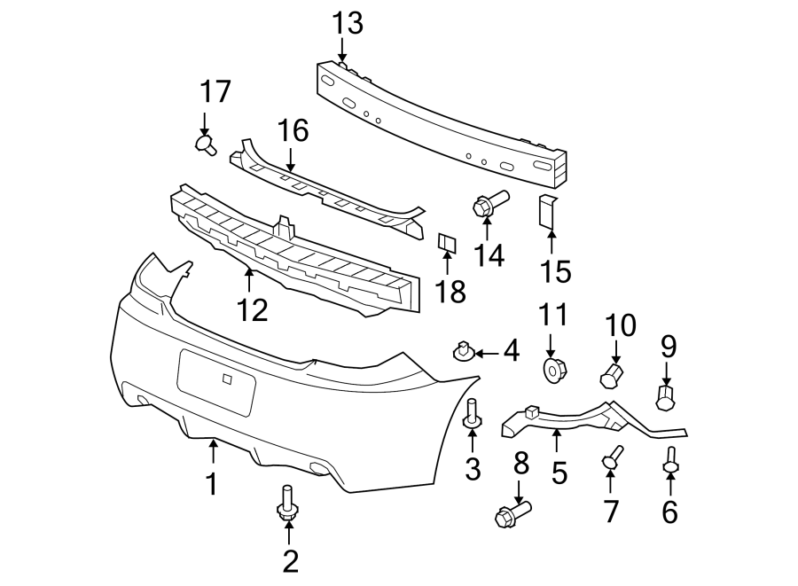 Diagram REAR BUMPER. BUMPER & COMPONENTS. for your 2021 Chevrolet Equinox   