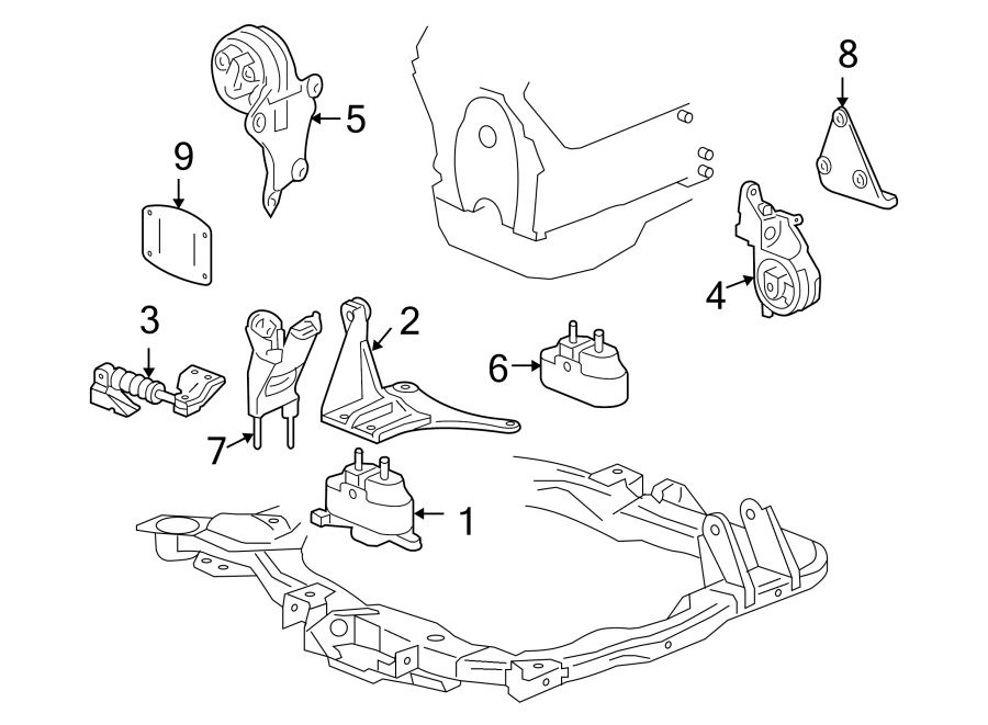 1ENGINE / TRANSAXLE. ENGINE MOUNTING.https://images.simplepart.com/images/parts/motor/fullsize/FQ05580.png