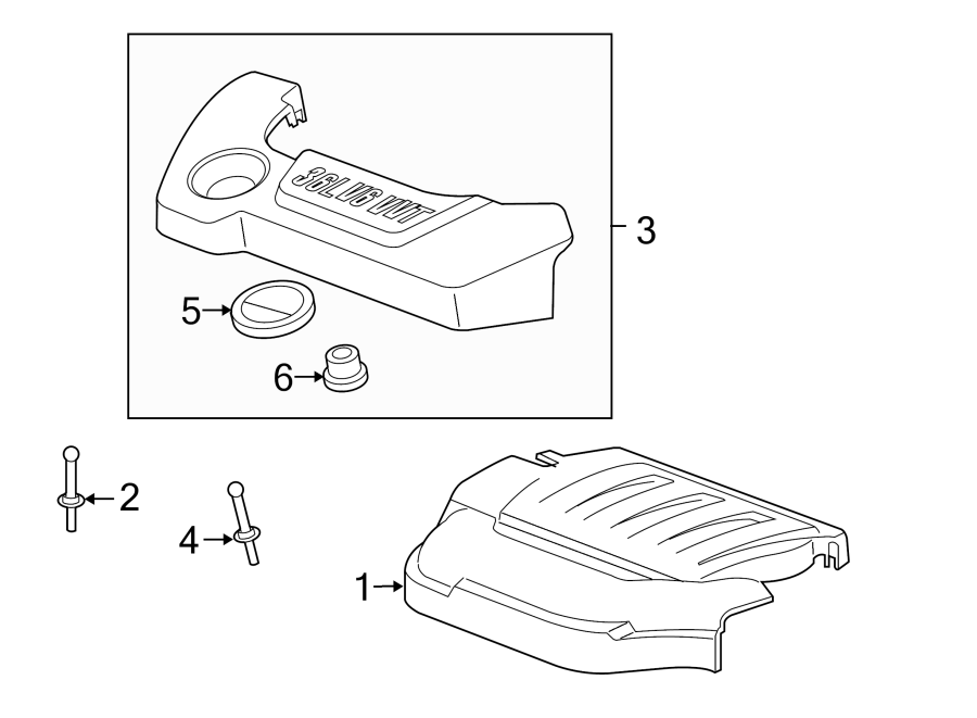 Diagram ENGINE / TRANSAXLE. ENGINE APPEARANCE COVER. for your 2020 Chevrolet Camaro 6.2L V8 M/T SS Convertible 