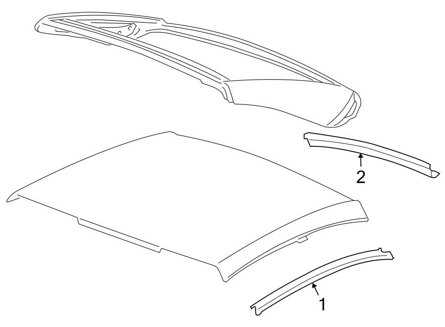 Full size assembly image of RETRACTABLE TOP. EXTERIOR TRIM. (1/1)