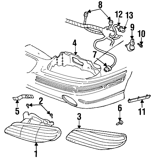 Diagram FRONT LAMPS. HEADLAMP COMPONENTS. for your 2007 GMC Sierra 1500 Classic SL Crew Cab Pickup 4.3L Vortec V6 A/T 4WD 