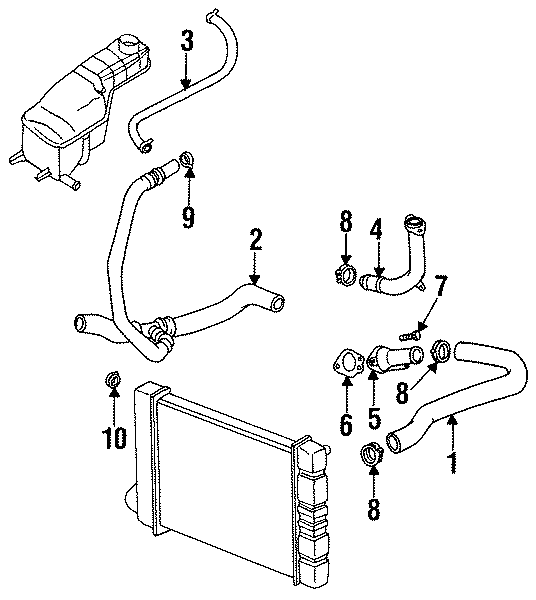 Diagram RADIATOR HOSES. for your 2005 GMC Sierra 1500   