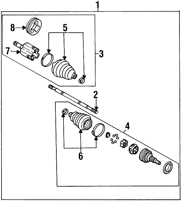 Diagram FRONT SUSPENSION. DRIVE AXLES. for your 2004 Chevrolet Blazer LS Sport Utility  