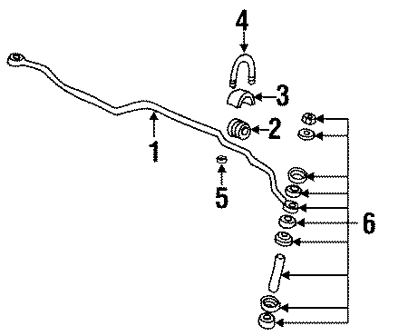 FRONT SUSPENSION. STABILIZER BAR & COMPONENTS.