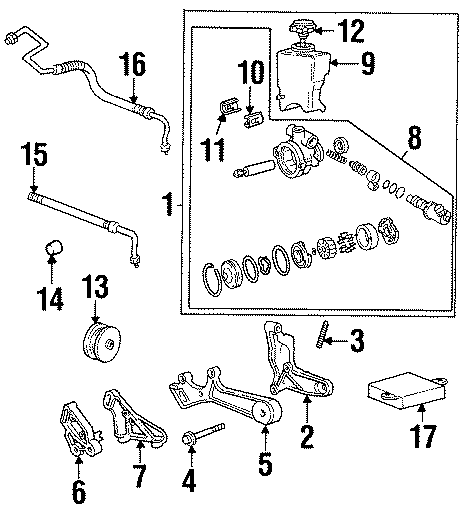 Diagram STEERING GEAR & LINKAGE. PUMP & HOSES. for your 2005 Chevrolet Silverado 1500 Z71 Off-Road Standard Cab Pickup Fleetside  