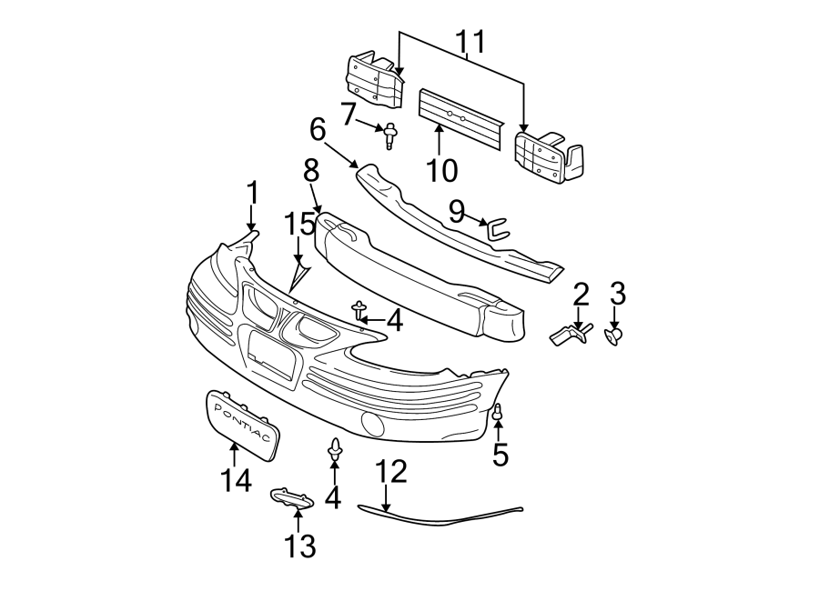 Diagram FRONT BUMPER. BUMPER & COMPONENTS. for your 1993 Chevrolet C1500  Silverado Standard Cab Pickup Stepside 5.7L Chevrolet V8 CNG M/T 