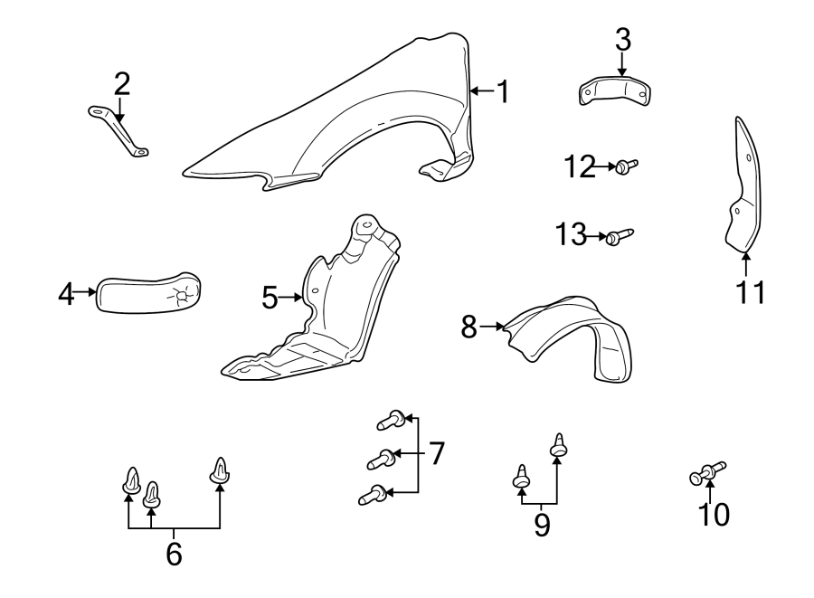 Diagram FENDER & COMPONENTS. for your 2014 Buick Enclave    