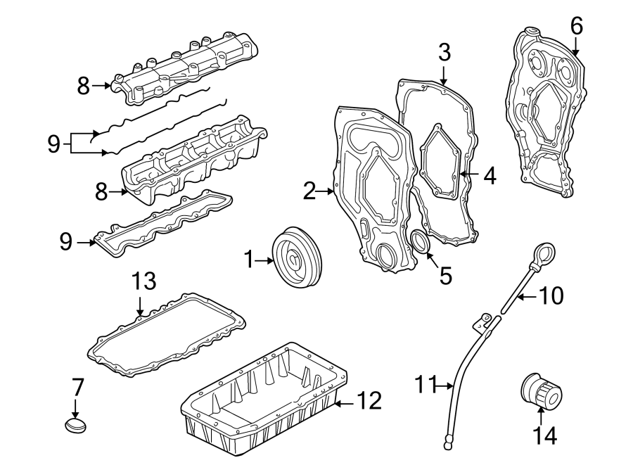 Diagram ENGINE / TRANSAXLE. ENGINE PARTS. for your 2005 Chevrolet Avalanche 1500 Base Crew Cab Pickup Fleetside  