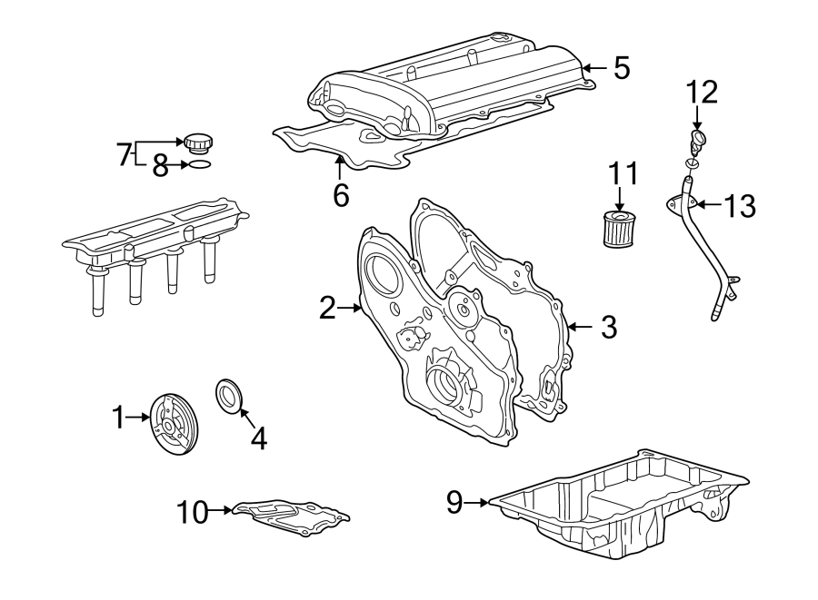 Diagram ENGINE / TRANSAXLE. ENGINE PARTS. for your 2005 Chevrolet Avalanche 1500 Base Crew Cab Pickup Fleetside  