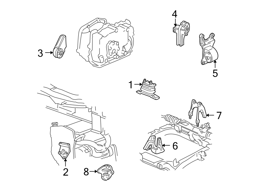 ENGINE / TRANSAXLE. ENGINE & TRANS MOUNTING.