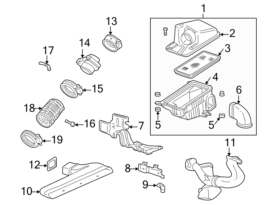 Diagram ENGINE / TRANSAXLE. AIR INTAKE. for your 2017 Chevrolet Spark   