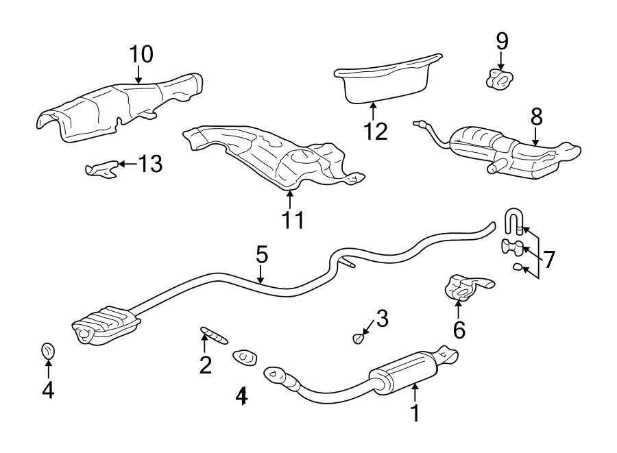 Diagram EXHAUST SYSTEM. EXHAUST COMPONENTS. for your 2019 Chevrolet Camaro  LT Coupe 