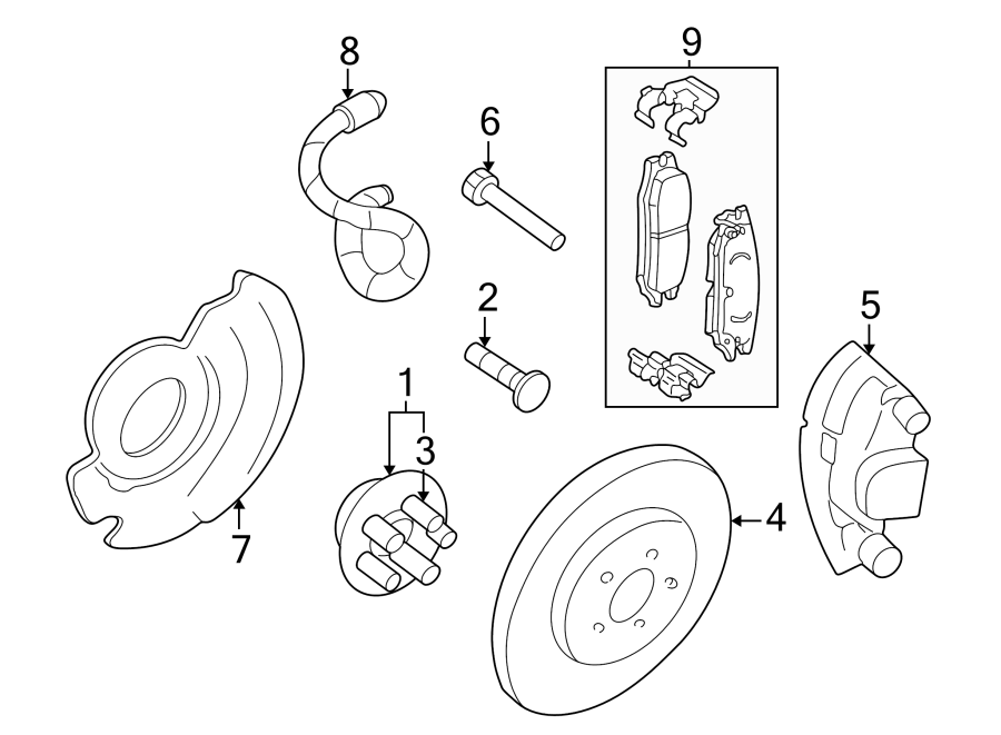 Diagram FRONT SUSPENSION. BRAKE COMPONENTS. for your 2011 GMC Sierra 2500 HD 6.0L Vortec V8 FLEX A/T 4WD SLT Crew Cab Pickup 